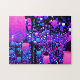 Fun Fluro-lampjes heldere roze Paarse uitdaging Legpuzzel