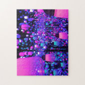 Fun Fluro-lampjes heldere roze Paarse uitdaging Legpuzzel (Verticaal)