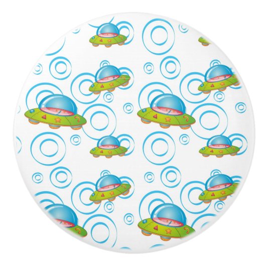 Fun Flying UFO Keramische Knop (Voorkant)