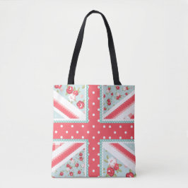 Fun Folk Quilt Britse Unie Jack Pastels Tote Bag