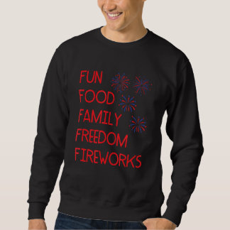 Fun Food Family Freedom Fireworks 4 juli Amer Trui