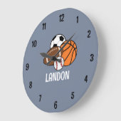 Fun football op maat gepersonaliseerd voor sport grote klok (Hoek)