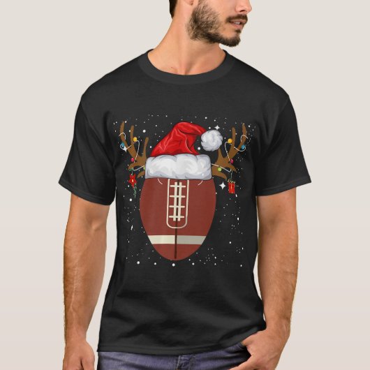 Fun Football Reindekerstkerstfeestdag T-shirt (Voorkant)