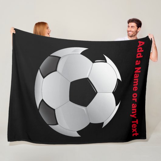 Fun Football Soccer Fleece Throw Blanket (In situ)