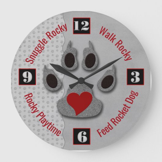 Fun for the Hondenliefhebber's Tell Time Grote Klok (Voorkant)