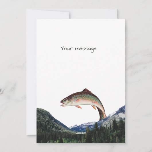 Fun-forel-zeesleutels, groet op houtkorrel feestdagenkaart (Achterkant)