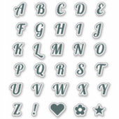 Fun Forest Green Alphabet Initiaal Monogram Letter Sticker (Voorkant)