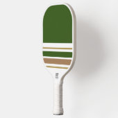 Fun Forest Groen Bruin Kleur Blok Racing Stripes Pickleball Paddle (Links)