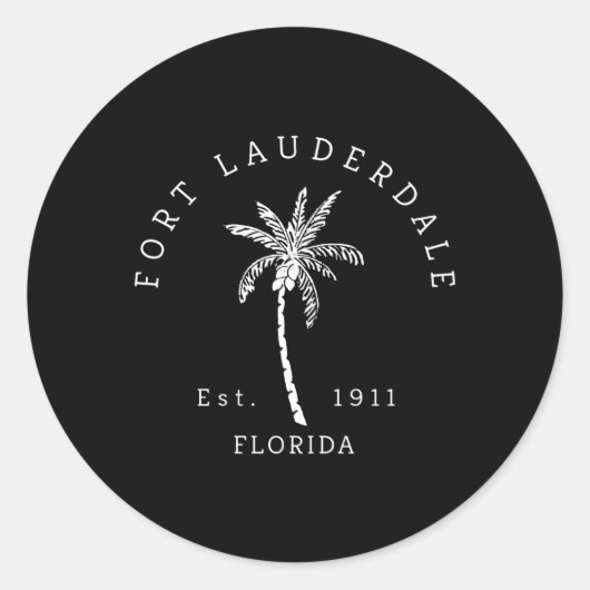 Fun Fort Lauderdale Fl Beach Nieuwigheid Palm Tree Ronde Sticker (Voorkant)