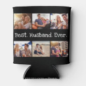 Fun Foto Best Husband Collage Persoonlijk Zwart Blikjeskoeler (Voorkant)