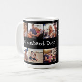 Fun Foto Collage Best Husband Ever Black White Koffiemok (Voorkant links)