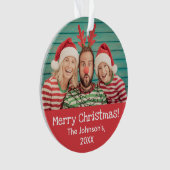 Fun Foto op Rustige Kerst voor en achter Ornament (voorkant)