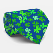 Fun Four Leaf Clovers op Navy Blue Stropdas (Opgerold)