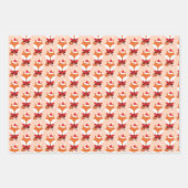 Fun Fox Santa Hat Oranje kerstfeestdag Inpakpapier Vel (Voorkant 3)