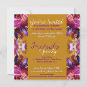 Fun Fractal Feathers Special Party Invitation Kaart (Achterkant)