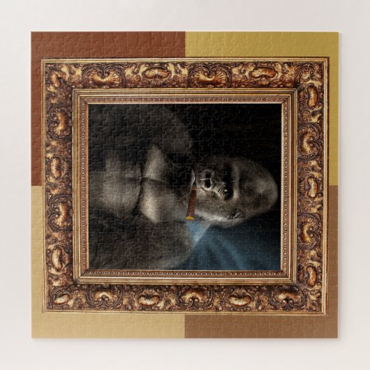 Fun Framed Gorilla Smoking Cigar Smoker Gift Legpuzzel (Horizontaal)