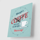 Fun  Fresh Brewed Coffee Personalized Vierkante Klok (Hoek)