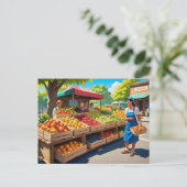 Fun fresh fruit vendors briefkaart (Staand voorkant)