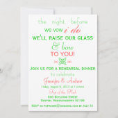 Fun, Fresh Rehearsal Dinner Invitation Mint Green Kaart (Voorkant)