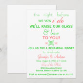Fun, Fresh Rehearsal Dinner Invitation Mint Green Kaart (Voorkant / Achterkant)