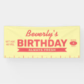 Fun Fresh Stick of Butter Red Text Birthday Party Spandoek (Horizontaal)