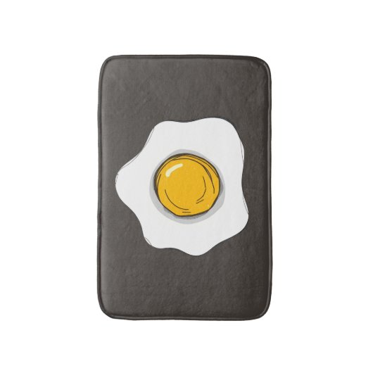 Fun Fried Egg Drawing Breakfast Food  Badmat (Voorkant Verticaal)