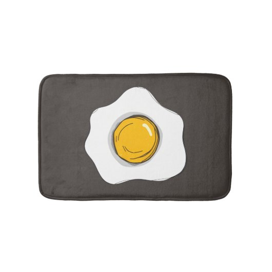 Fun Fried Egg Drawing Breakfast Food Badmat (Voorkant)