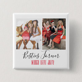 Fun Friendship Gepersonaliseerd Foto Vierkante Button 5,1 Cm