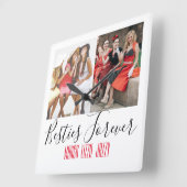 Fun Friendship Gepersonaliseerd Foto Vierkante Klok (Hoek)