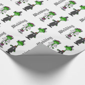 Fun Frog Bride en Groom Wedding Design Cadeaupapier (Hoek)