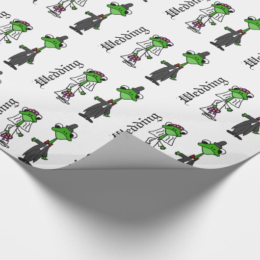 Fun Frog Bride en Groom Wedding Design Cadeaupapier (Hoek)