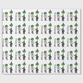 Fun Frog Bride en Groom Wedding Design Cadeaupapier (Vlak)