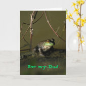 Fun Frog Vaderdag Kaart (Gele Bloem)