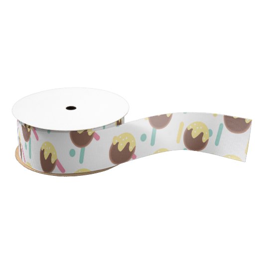 Fun Frosted Sprinkles Blauwgroen Cake Pop Donut Ho Grosgrain Lint (Spoel)