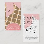 Fun Froving Driving Cake Bakery Waffle Roze Visitekaartje (Voorkant / Achterkant)