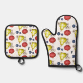Fun Fruit Monogram Ovenwant & Pannenlap Set (Voorkant)