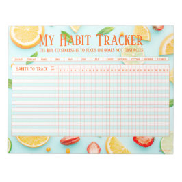 Fun Fruity, nieuwe jaar Habit Tracker Notitieblok