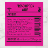 FUN FUCHSIA  editable Wine Labels for WINE Wijn Etiket (Enkel label)