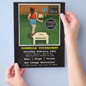 Fun Fundraiser Bar Restaurant Cornhole Tournament Flyer (Hand)