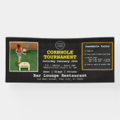Fun Fundraiser Bar Restaurant Cornhole Tournament Spandoek (Horizontaal)