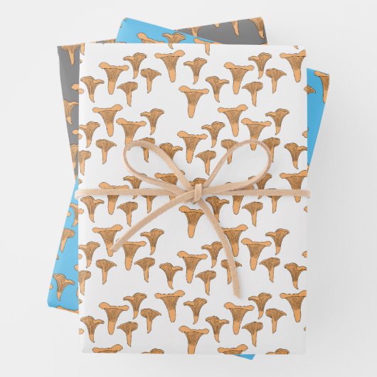 Fun Fungi Chanterelle Mushroom Pattern Gift Inpakpapier Vel (In situ)