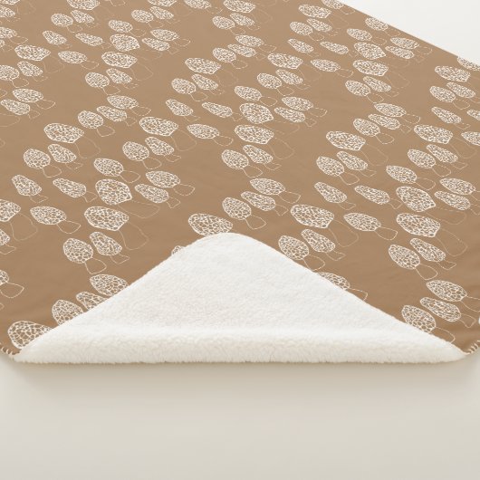 Fun Fungi Morel Mushroom Pattern Cozy Sherpa Deken (3/4)