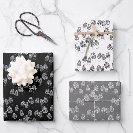 Fun Fungi Morel Mushroom Pattern Gift Inpakpapier Vel (Voorkant)