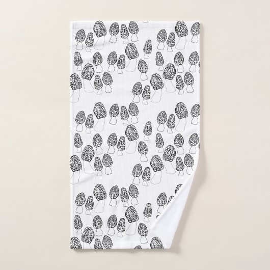 Fun Fungi Morel Mushrooms Patroon Bad Handdoek (Handdoek)