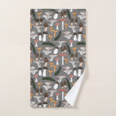 Fun Fungi Mushroom Fern Pattern Bad Handdoek (Handdoek)