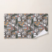 Fun Fungi Mushroom Fern Pattern Bad Handdoek (Handdoek)