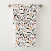 Fun Fungi Mushroom Fern Pattern Bad Handdoek (Insitu)