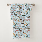 Fun Fungi Mushroom Fern Pattern Bad Handdoek (Insitu)