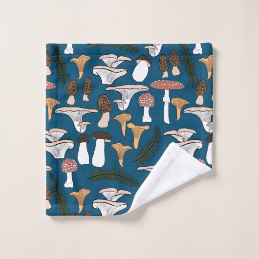 Fun Fungi Mushroom Fern Pattern Bath Towel set Bad Handdoek (Wasdoekje)