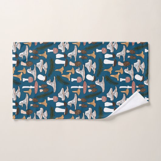 Fun Fungi Mushroom Fern Pattern Bath Towel set Bad Handdoek (Handdoek)